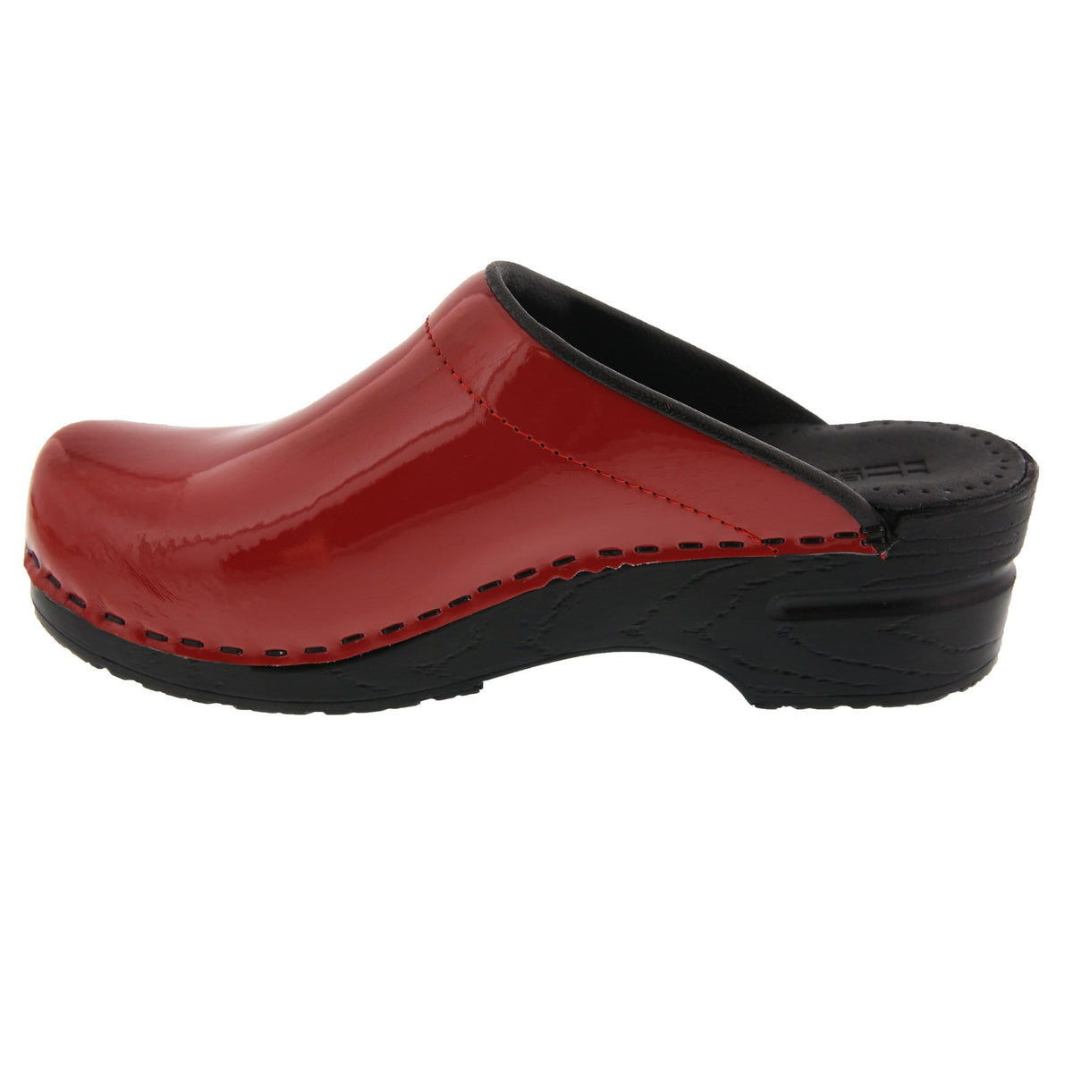 BJORK BJORK Elly Open Back Red Patent Leather Clogs