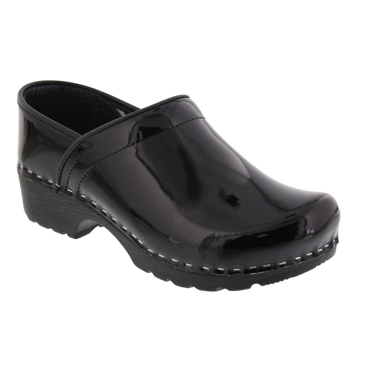 BJORK 657406-2-36 BJORK KARIN Swedish Women's Pro Patent Leather Clogs Black / EU-36