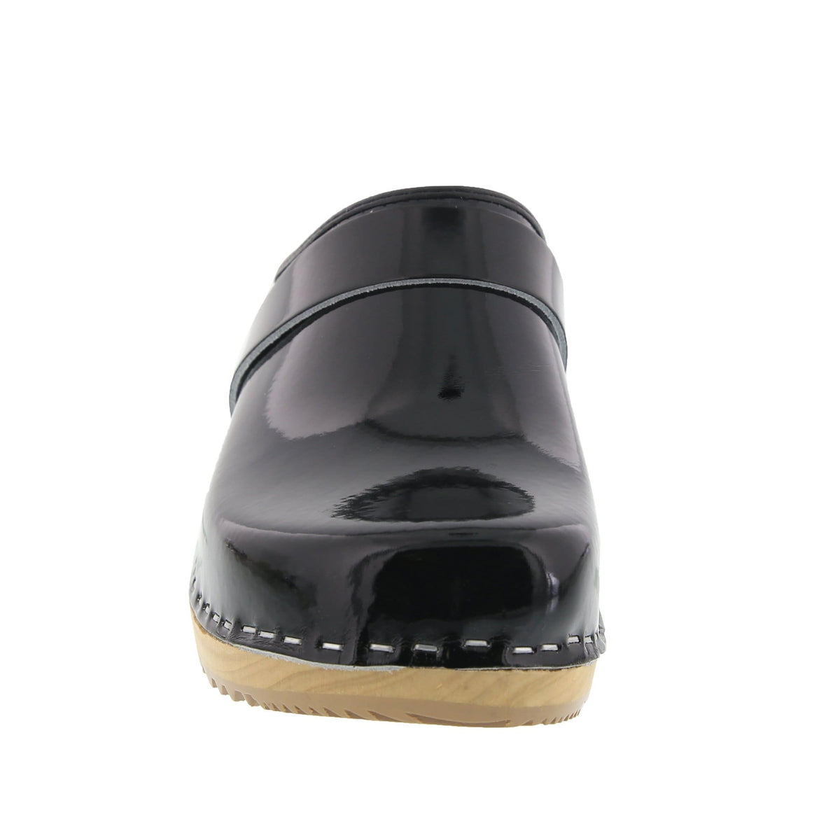 BJORK BJORK LEIA Wood Classic Open Back Patent Leather Clogs
