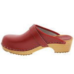 BJORK BJORK Maja White Wood Open Back Leather Clogs