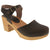 BJORK 754403-3-36 BJORK MARGARETA Swedish Wood Clog Sandals in Oiled Leather Brown / EU-36