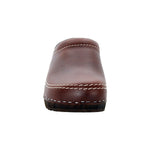 BJORK BJORK Men's Christian Wood Open Back Oiled Leather Clogs