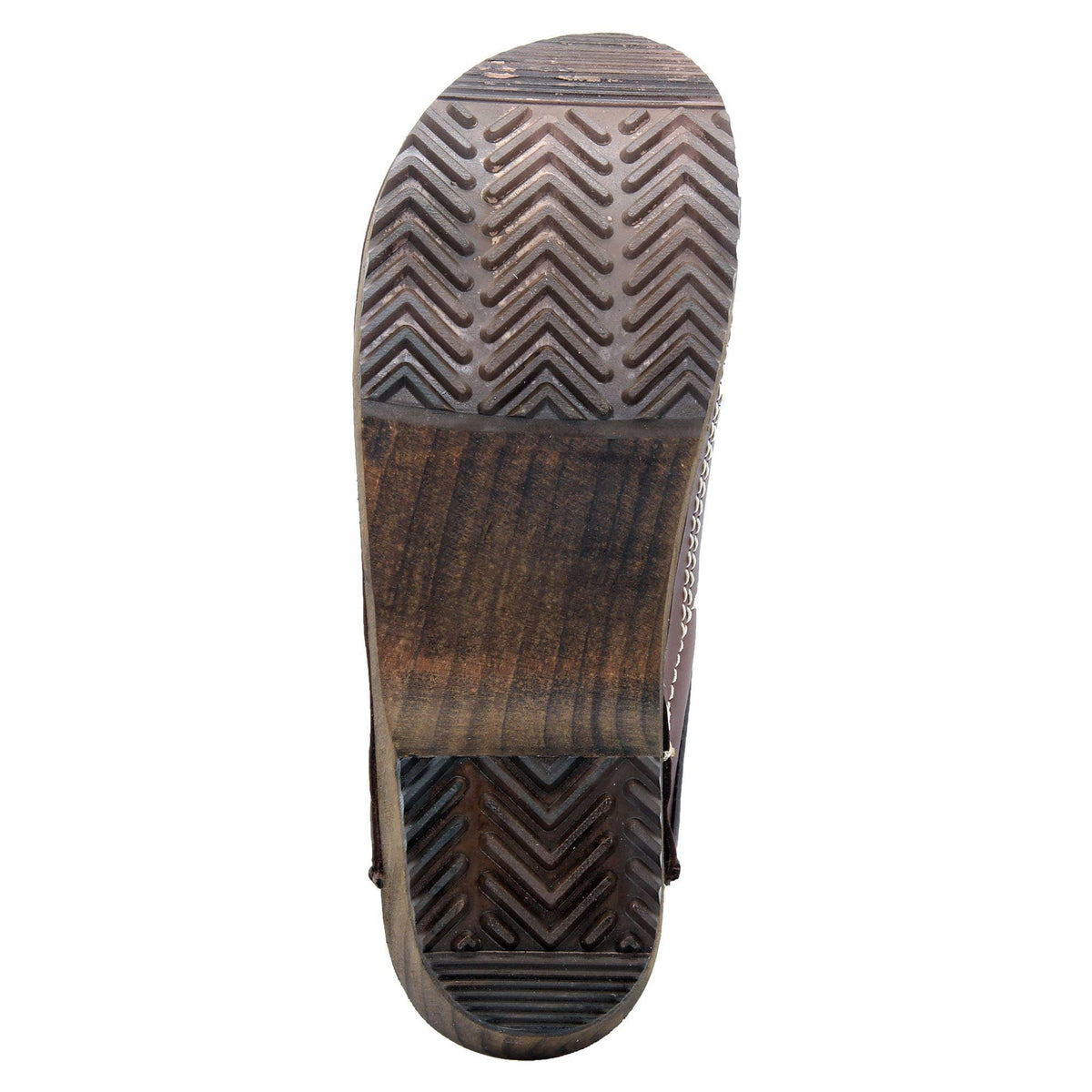 BJORK BJORK Men's Christian Wood Open Back Oiled Leather Clogs