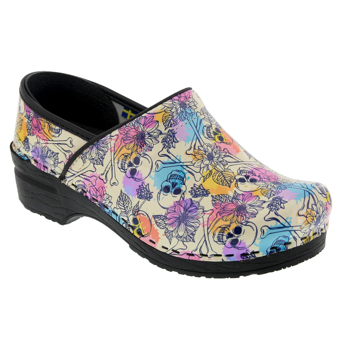 BJORK 757611-90-36 BJORK PROFESSIONAL Bonita Skull Leather Clogs Multi / EU-36