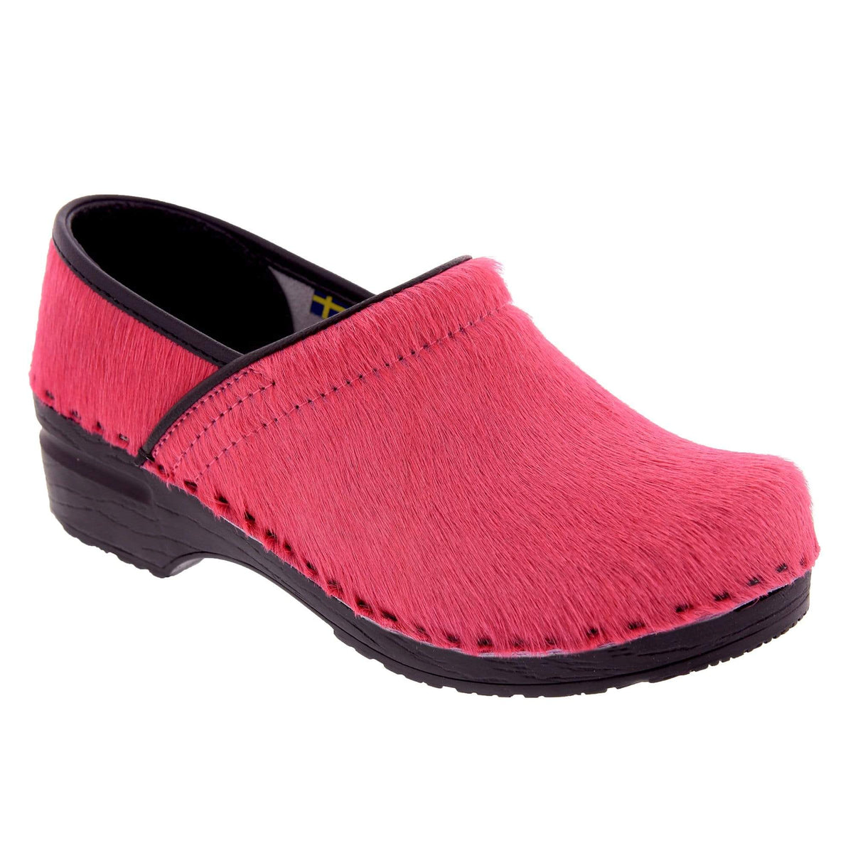 BJORK 758600-79-36 BJORK PROFESSIONAL Fuchsia Fur Leather Clogs Fuchsia / EU-36