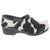 BJORK BJORK PROFESSIONAL Safari Collection Leather Clogs in Black and White Cow