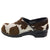 BJORK BJORK PROFESSIONAL Safari Collection Leather Clogs in Brown and White Cow