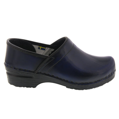 BJORK BJORK PROFESSIONAL Women's Navy Cabrio Leather Clogs