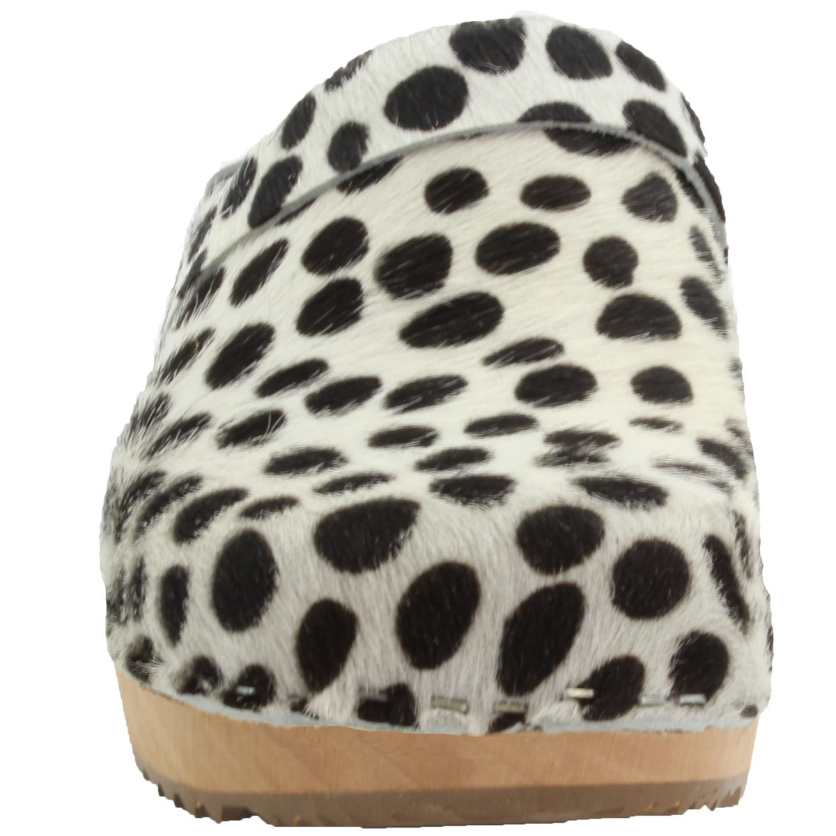 BJORK BJORK Safari Wood Open Back Dalmation Clogs