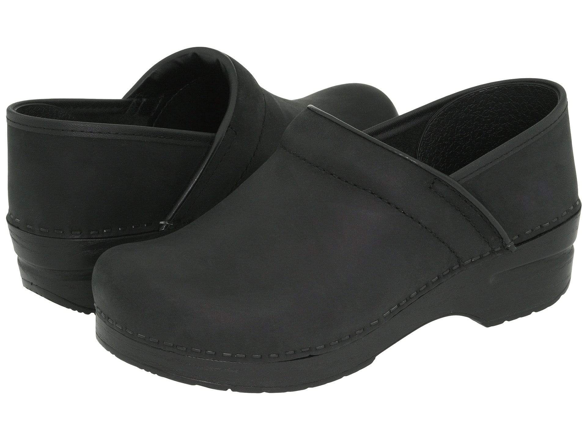 dansko black oiled clogs
