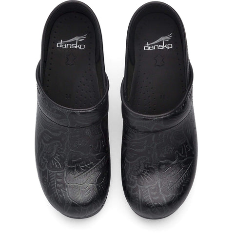 Dansko DANSKO WIDE Professional Black Tooled Leather Clogs
