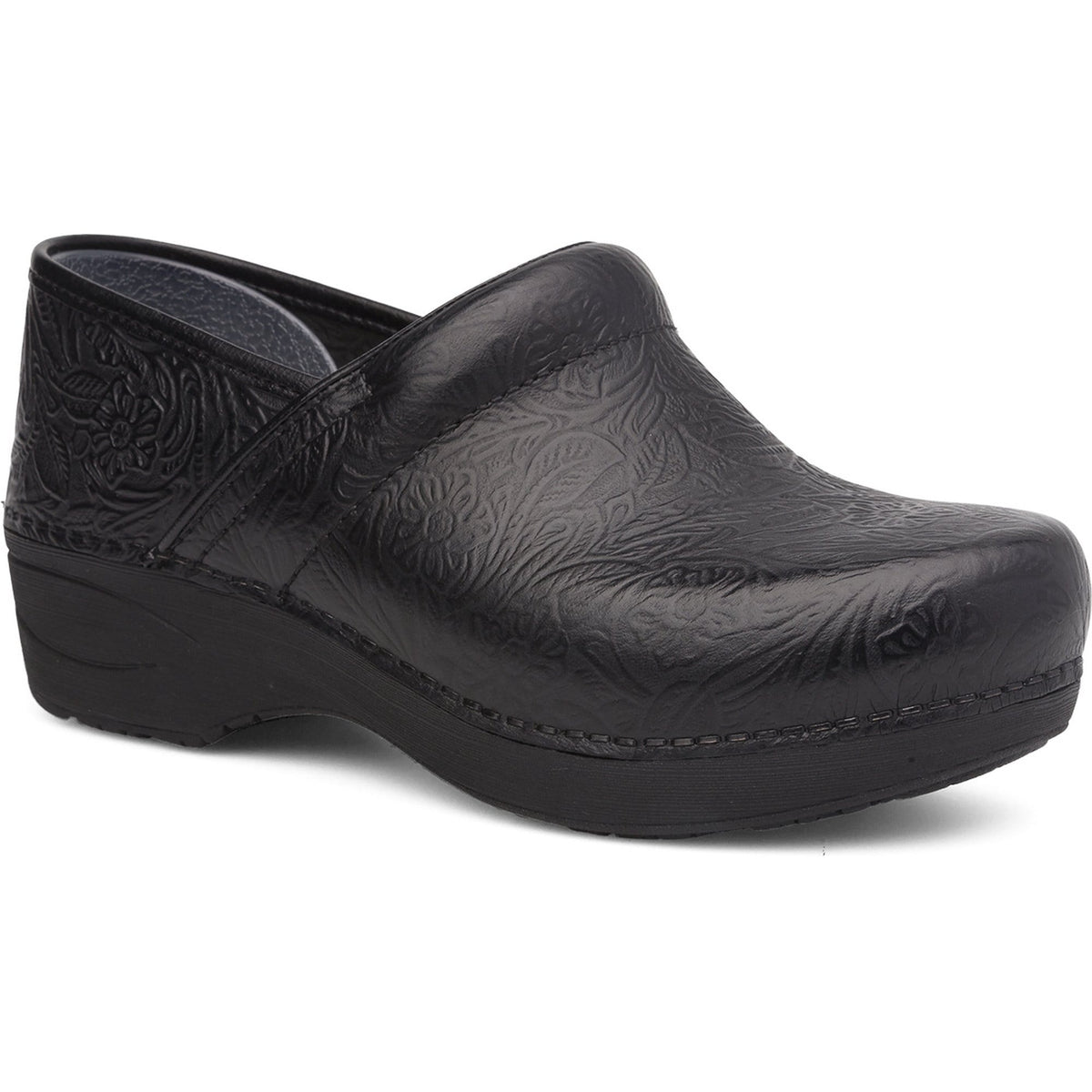 Dansko 3950360202-36 DANSKO XP 2.0 Floral Tooled Leather Clogs Black / EU-36