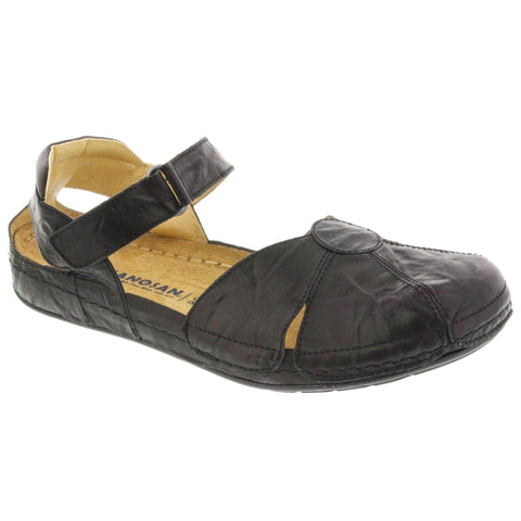 Sanosan 517438-8101-36 Sanosan Sarah Clog in Crinkled Leather - Comfort Plus Black / EU-36